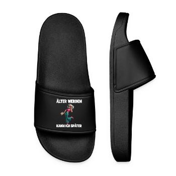 I can get older later – stylish senior citizen - Women’s Pool Sliders - black - Front