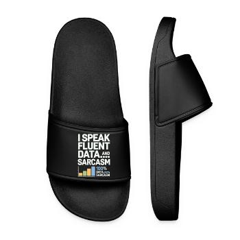 I'm fluent in data and sarcasm data - Women’s Pool Sliders - black - Front
