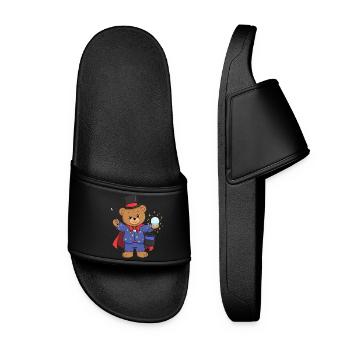 Teddybär Zauberer - Frauen Badelatschen - Schwarz - Vorne