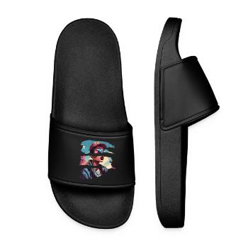 girl girlie wild punk freestyle love peace style - Frauen Badelatschen - Schwarz - Vorne