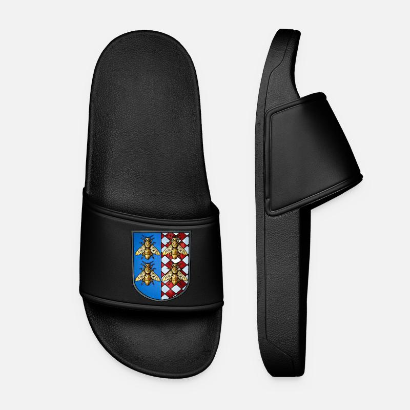 Wappen Bienen - Frauen Badelatschen - Schwarz