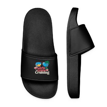 Girls Gone Cruising Sunglasses Palm Tree Cruise - Women’s Pool Sliders - black - Front