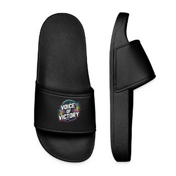 Girl In Esports Shoutcaster Gaming review - Women’s Pool Sliders - black - Front