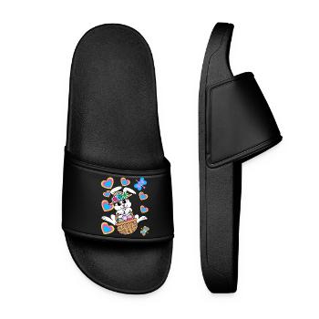 Easter Bunny Easter Bunny Eggs Easter Eggs Easter - Women’s Pool Sliders - black - Front