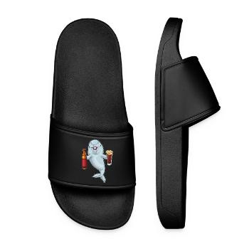 Dolphin Bottle of Beer - Women’s Pool Sliders - black - Front