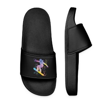 Snowboarder Snowboarding Snowboard - Women’s Pool Sliders - black - Front