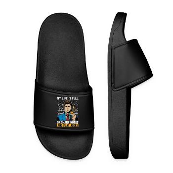 Music Teacher My Life Is Full Of Classical Music - Women’s Pool Sliders - black - Front