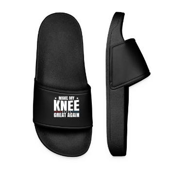 Make My Knee Great Again. Funny Recovery - Women’s Pool Sliders - black - Front