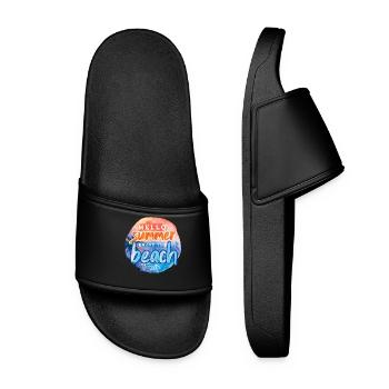 Hello Summer Beach - Frauen Badelatschen - Schwarz - Vorne