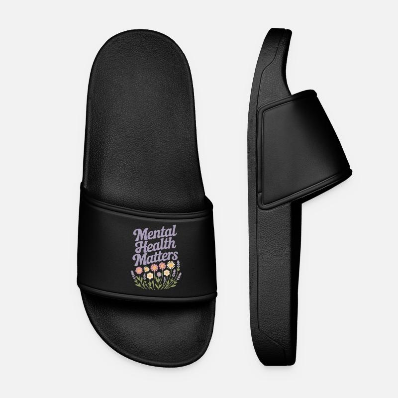 Mental Health matters - Women’s Pool Sliders - black