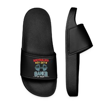 Gamer Bodybuilder Strength Sports Design - Women’s Pool Sliders - black - Front
