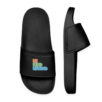 Be Kind Rewind Retro Motif for Movie Fans - Women’s Pool Sliders - black - Front