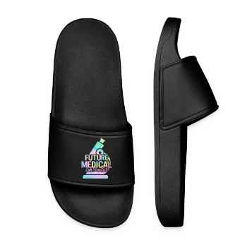 Future Medical Lab Scientist Tie Dye MLS Medical - Women’s Pool Sliders - black - Front