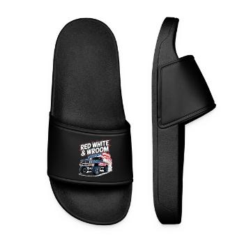 4. Juli Truck Bros Red White & Wroom - Frauen Badelatschen - Schwarz - Vorne