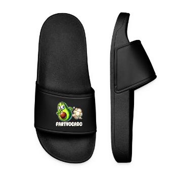 Lustige Avocado Furzen Pupsen Fartvocado - Frauen Badelatschen - Schwarz - Vorne