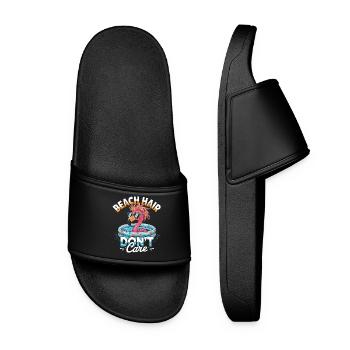 Beach Hair Don't Care Flamingo Summer - Women’s Pool Sliders - black - Front
