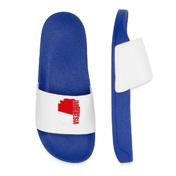 Drapeau vertical de l’Indonésie, j’adore l’Indonésie - Claquettes Femme - bleu roi - Devant