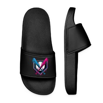 Baseball Leidenschaft Neon Stil - Frauen Badelatschen - Schwarz - Vorne