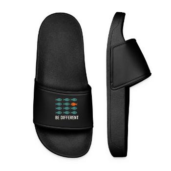 Be Different - Be Different Fish Design - Women’s Pool Sliders - black - Front