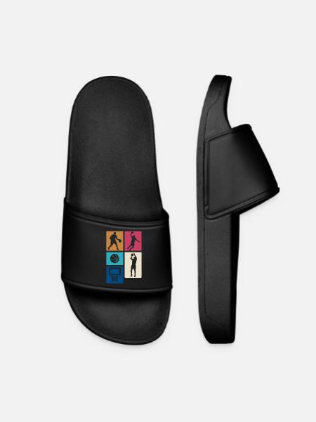 Blocs rétro de basket-ball – Design sportif - Claquettes Femme - noir
