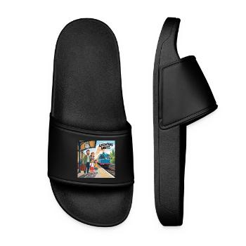 VACANCES EN FAMILLE, L’AVENTURE VOUS ATTEND - Claquettes Femme - noir - Devant