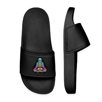 Skeleton Yoga - Chakra Pose - Women’s Pool Sliders - black - Front