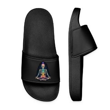 Skeletal Yoga - Chakra Meditation - Women’s Pool Sliders - black - Front