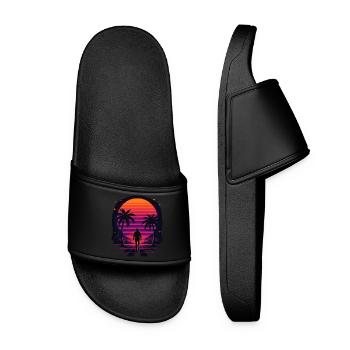 Synthwave Cowboy - Clothing Desert - Women’s Pool Sliders - black - Front