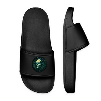 Gamer Skull - TechGaming Totenkopf - Frauen Badelatschen - Schwarz - Vorne