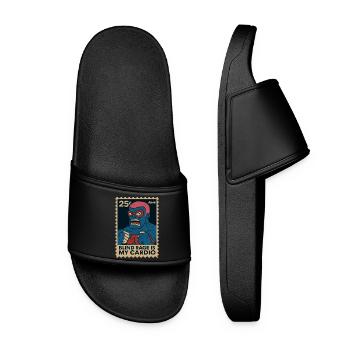 Comic Wrestler Saying Blind Rage Is My Cardio - Women’s Pool Sliders - black - Front