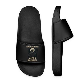 Humain par hasard Alpha de votre choix - Claquettes Femme - noir - Devant