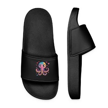 Octopus with hearts - Women’s Pool Sliders - black - Front