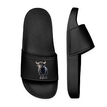 Taureau Bœuf Bovins Vache Taureau Taureau - Claquettes Femme - noir - Devant