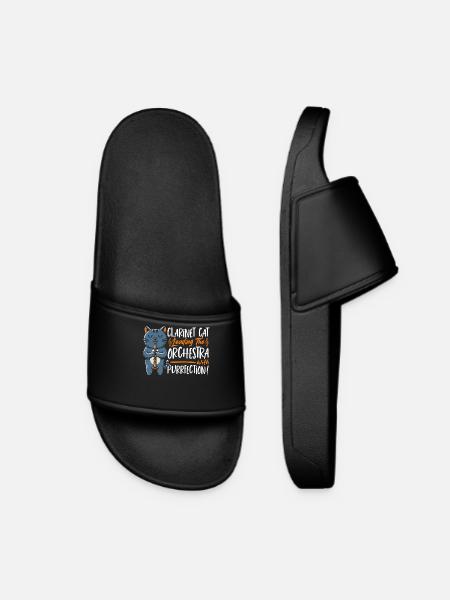 Clarinet Music Orchestra Clarinet Cat - Women’s Pool Sliders - black