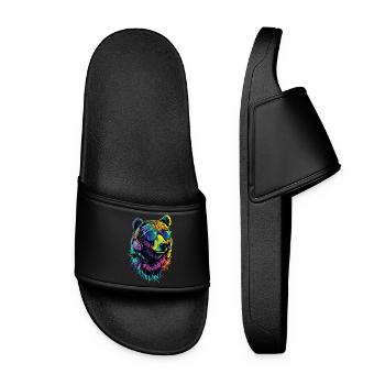Brown Bear, Grizzly Bear, Bear Brothers, Forest, Wild Bears - Women’s Pool Sliders - black - Front