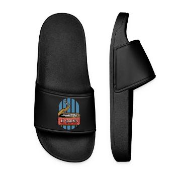 Portugal Sardines Retro Cans Illustration - Women’s Pool Sliders - black - Front