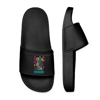 Queer Pride Queer Joy Lgbtq+ Affirmation Trans - Women’s Pool Sliders - black - Front