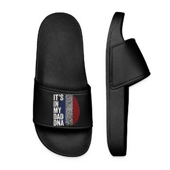 French Flag French Dad Footprint - Women’s Pool Sliders - black - Front