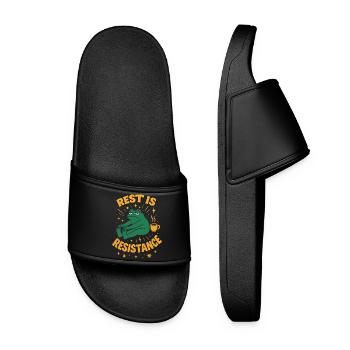 Calmness is resistance mindfulness affirmation - Women’s Pool Sliders - black - Front