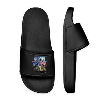 Hommage à la culture de rue de la capitale du hip-hop de New York - Claquettes Femme - noir - Devant