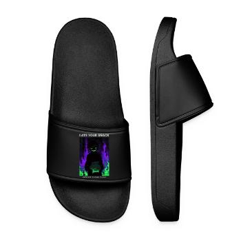 Vaporwave Phonk Anime Horreur Snack Sourire Effrayant - Claquettes Femme - noir - Devant