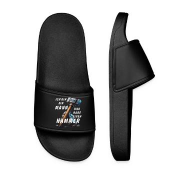 JE SUIS UN HOMME ET J’AI UN MARTEAU - Claquettes Femme - noir - Devant