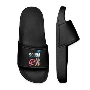 Scuba Girl Taucherin Design - Frauen Badelatschen - Schwarz - Vorne
