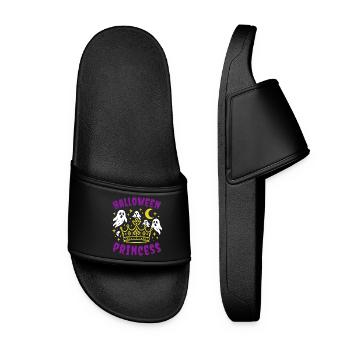 Princesse d’Halloween avec fantômes et couronne - Claquettes Femme - noir - Devant