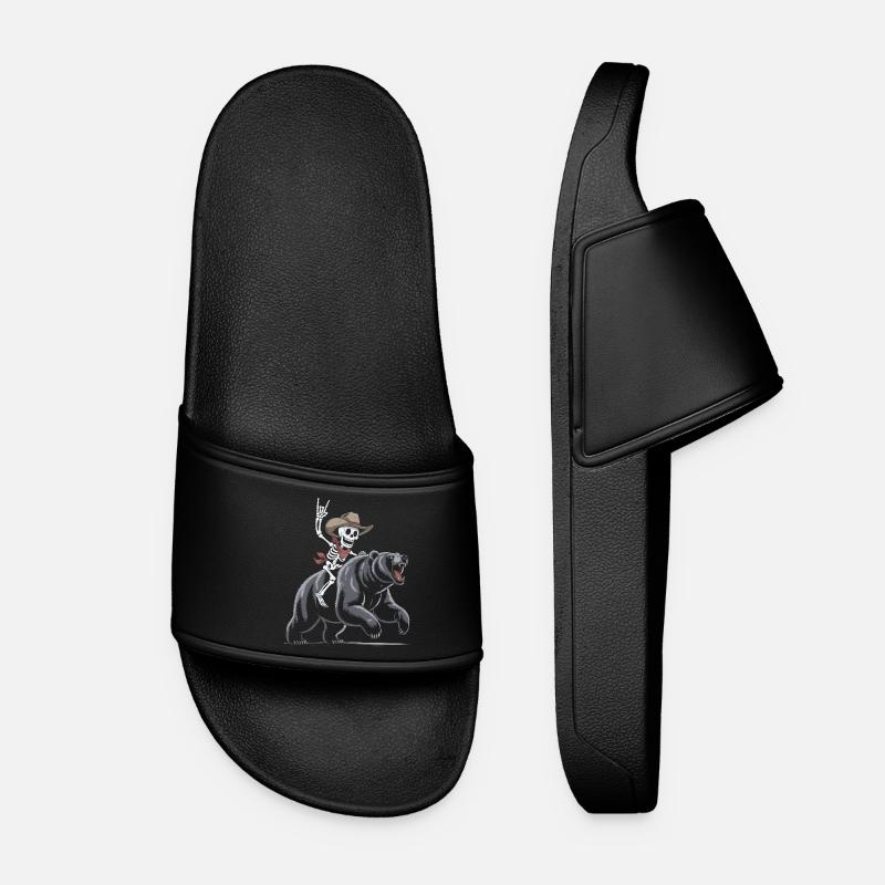 Rodéo de squelette sur ours - Claquettes Femme - noir