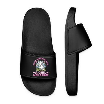 Drôle d’animal de la ferme chèvre - Claquettes Femme - noir - Devant