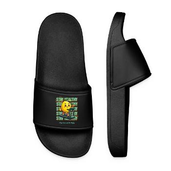 Limonade Limonade Zitronen Design Restez en bonne santé - Claquettes Femme - noir - Devant