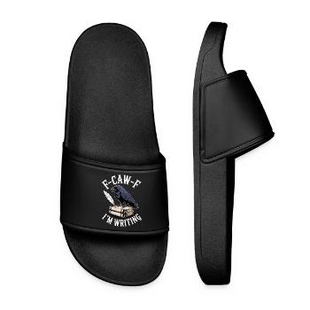 Raven quill and scrolls - Women’s Pool Sliders - black - Front