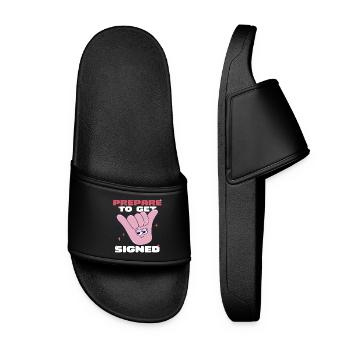 Langue des signes ASL Préparez-vous à être signé - Claquettes Femme - noir - Devant