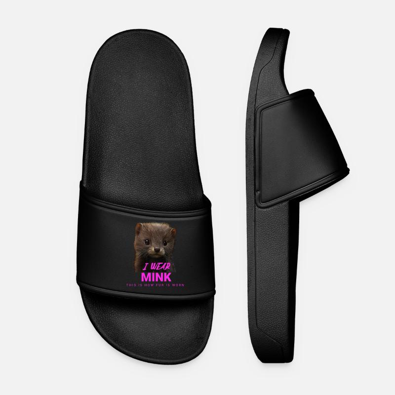 I Wear Mink – Anti-Pelz Statement - Frauen Badelatschen - Schwarz